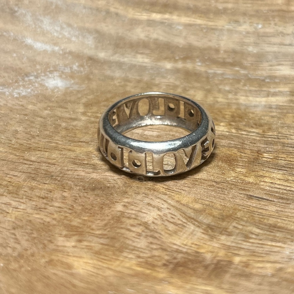 “I Love You” Cutout Letters 925 Sterling Silver Band Ring - Picture 4 of 9